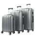 Aura 3-Piece TSA Expandable Spinner Luggage Set, Silver