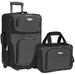 Travel Select Amsterdam Expandable Rolling Upright Luggage Set 2Piece, Gray