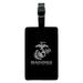 Marines The Few The Proud USMC White Logo on Black Officially Licensed Rectangle Leather Luggage Card Suitcase Carry-On ID Tag