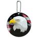 Graphics and More American Bald Eagle Flag USA Patriotic Round ID Card Luggage Tag