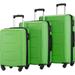 Carry on Expandable Luggage, SEGMART 3-Piece Lightweight Hardshell 4-Wheel Spinner Luggage Set: 20"/ 24''/ 28" Carry-On Checked Suitcase, Carry on Suitcase with TSA Lock for Traveling, Green, S6605