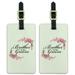 Wedding Floral Brother Of The Groom Luggage ID Tags Suitcase Carry-On Cards - Set of 2