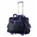 RT-3500-BK plus PU DELUXE FASHION ROLLING OVERNIGHTER Black & Purple