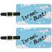 Israel or Bust Flying Airplane Luggage Suitcase Carry-On ID Tags, Set of 2