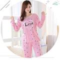 Autumn Fashion New Ladies o Collar Long Sleeve Large Size Home Printing Home Pajamas Set