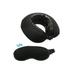 Swiss Tech Cool Gel Memory Foam Neck Pillow Set - Black (Pillow, Mask, Earplugs)