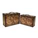 6.25 x 16.5 in. Decorative World Map Suitcase Set, Brown - 2 Piece