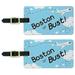 Graphics and More Boston or Bust Flying Airplane Luggage Tag Set