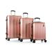 Leo Lexon Hard Side Spinner Luggage 3pc Set - 31", 27" & 21.5" ( Rose Gold )