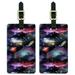 Space Galaxies Nebula Shooting Stars Pattern Luggage ID Tags Suitcase Carry-On Cards - Set of 2