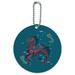 Hippocampus Mythical Sea Horse With Fish Round Luggage ID Tag Card Suitcase Carry-On