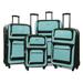 Jet 4-Piece Expandable Spinner Luggage Set, Black/Teal