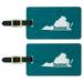 Graphics and More Virginia VA Home State Luggage Suitcase ID Tags Set of 2 - Textured Turquoise