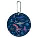 Creepy Deep Sea Creatures Pattern with Mermaid Squid and Shark Round Luggage ID Tag Card Suitcase Carry-On