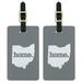 Graphics and More Ohio OH Home State Luggage Suitcase ID Tags Set of 2 - Solid Grey Gray