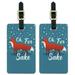 Graphics and More Oh For Fox Sake Funny on Teal Luggage ID Tags Suitcase Carry-On Cards - Set of 2