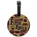 Flour Power Baking Baker Chef Cookie Cake Donut Funny Round Leather Luggage Card Suitcase Carry-On ID Tag