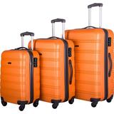 Woshilaocai 3 Piece Luggage Sets Hardside Spinner Suitcases with TSA Lock