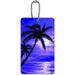 Palm Trees And Sunset Purple Beach Tropical Ocean ID Tag Luggage Card for Suitcase or Carry-On
