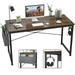 Computer Desk Home Office Workstation, 47 inch Writing Study Desk with Storage Bag, Space Saving PC Laptop Table with Headphone Hook