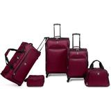 Protege 5 Piece Luggage Set w/ Carry On and Checked Bag, Red (Online Only)