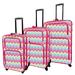 Luggage Set 3pcs Spinner Expandable 360 Degree Rolling Travel Suitcase Pastel Chevron