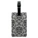 Graphics and More Damask Elegant Black White Rectangle Leather Luggage ID Tag