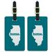Graphics and More Illinois IL Home State Luggage Suitcase ID Tags Set of 2 - Solid Turquoise