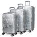 BADGLEY MISCHKA Contour 3 Piece Expandable Spinner Luggage Set (Silver)