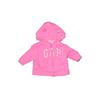 Baby Gap Zip Up Hoodie: Pink Solid Tops - Size 0-3 Month