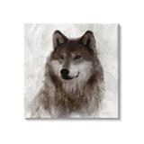 Stupell Industries land Wild Wolf Portrait Abstract Fir Tree Forest Stretched Canvas Wall Art By Carol Robinson Canvas in Brown/Green | Wayfair