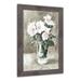 Rosalind Wheeler Painted Floral Neutral Framed Print Plastic/Acrylic in Gray/Pink/White | 24 H x 16 W x 0.75 D in | Wayfair