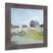 Rosalind Wheeler Barn w/ Sheep Framed Print Plastic/Acrylic in Blue/Gray/Yellow | 16 H x 16 W x 0.75 D in | Wayfair