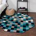 Blue/Brown 63 x 0.33 in Area Rug - Wade Logan® Analiese Geometric Power Loom Blue/Brown/Cream Area Rug Polypropylene | 63 W x 0.33 D in | Wayfair