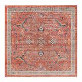 Brick Red Square 7'10" Area Rug - Langley Street® Alkire Floral Area Rug 94.0 x 0.33 in blue/green/orange/pink/red | Wayfair