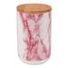 Orren Ellis Marble Ceramic 1.125 qt. Kitchen Canister Pet Treat Jar Ceramic in Pink | 6.5 H x 4 W x 4 D in | Wayfair