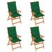 Winston Porter VidaXL Brandtr Solid Wood Patio Folding Chair Set of 4 in Green, Size 43.0 H x 18.7 W x 15.7 D in | Wayfair