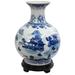 Handmade 12" Porcelain Blue and White Landscape Vase