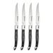 AU NAIN Laguiole Steak Knives with Black Horn Handles, Set of 4