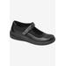 Extra Wide Width Women's Rose Mary Jane Flat by Drew in Black Black Stretch (Size 8 1/2 WW)