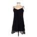 I.N. San Francisco Cocktail Dress - Slip dress: Black Solid Dresses - Women's Size 8