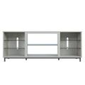 "Brighton 60"" TV Stand with Glass Shelves and Media Wire Management in Beige - Manhattan Comfort TVFP4-BG"