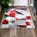 "MDA Home Orelsi Gray/Red Contemporary Polypropylene Area Rug - 8'1"" x 10'5"" - MDA Rugs OR119810"