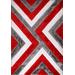 MDA Home Santorini Collection Red/Gray Shag Polyester Area Rug - 8' x 10' - MDA Rugs SA04810