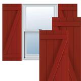 Ekena Millwork True Fit PVC Joined Board-n-Batten Shutters w/Z-Bar Vinyl in Red/Brown | 76 H x 21.5 W x 0.625 D in | Wayfair TFP102BBF21X076BR