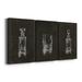 Red Barrel Studio® Crystal Barware I - 3 Piece Wrapped Canvas Painting Set Canvas in Black/Blue/Green | 12 H x 24 W x 1 D in | Wayfair