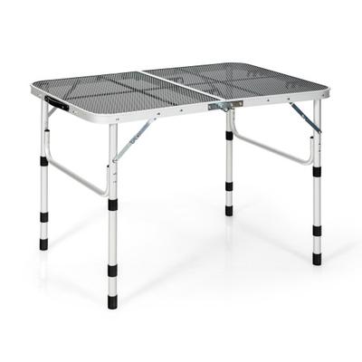 Costway Aluminum Grill Table with Iron Mesh Top-Si...