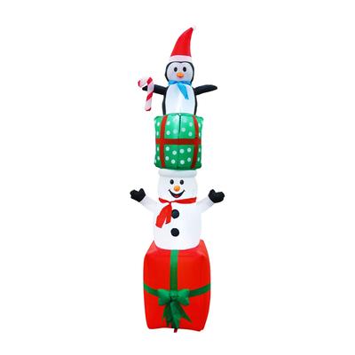 8FT GiFTboxes Snowman & Penguin Pyramid Inflatable