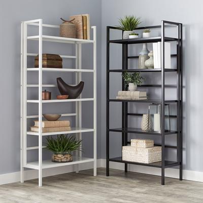 5-Tier Folded Metal Bookshelf by BrylaneHome in Wh...