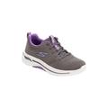 Wide Width Women's The Arch Fit Lace Up Sneaker by Skechers in Grey Wide (Size 8 1/2 W)